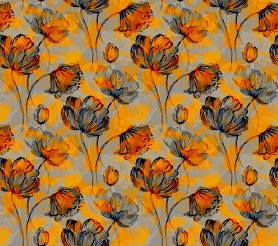 Allover,Abstract,Floral,Pattern,With,New,Style,Texture,Type,Effect Stock Illustration