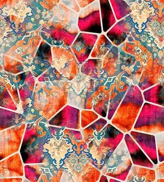 All,Over,Design,Digital,Design,Border,Mother,Collocation,Pattern,Seamless Stock-Illustration