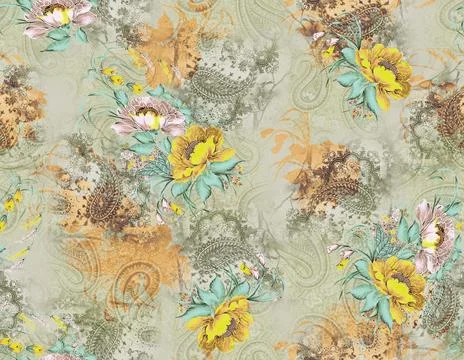 All,Over,Design,Digital,Design,Border,Mother,Collocation,Pattern,Seamless Stock-Illustration