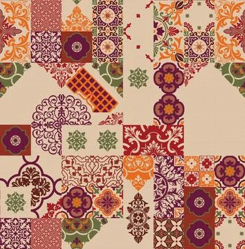 All,Over,Design,Digital,Design,Border,Mother,Collocation,Pattern,Seamless Stock-Illustration