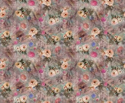 All,Over,Design,Digital,Design,Border,Mother,Collocation,Pattern,Seamless Stock-Illustration