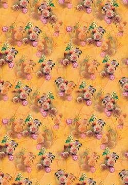 All,Over,Design,Digital,Design,Border,Mother,Collocation,Pattern,Seamless Stock-Illustration