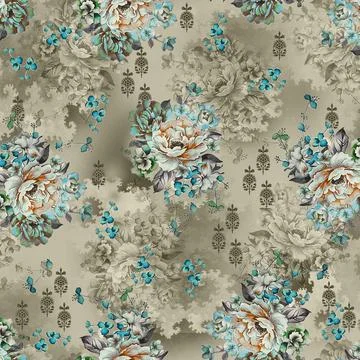 All,Over,Design,Digital,Design,Border,Mother,Collocation,Pattern,Seamless Stock-Illustration