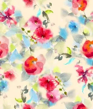 All,Over,Design,.,Flower,All,Over.,Digital,Printing,Textile Stock Illustration