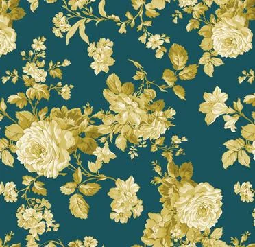 Allover,Design,Flower,Bunch,Pattern,Repeat Stock Illustration