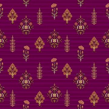 Allover,Digital,Pattern,With,Beautiful,Motifs Stock Illustration