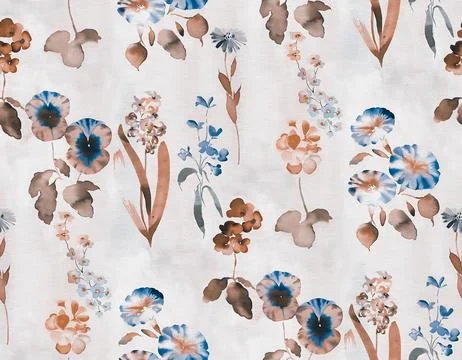All,Over,Floral,Pattern,Butta,Style,Unique,Flowers,Creative,Effect イラスト素材