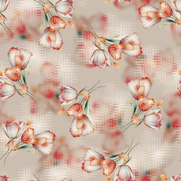 All,Over,Floral,Pattern,Flower,Butta,Background,Wallpaper,Blur,Wave Stock Illustration