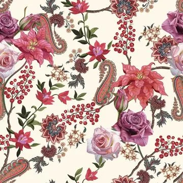 Allover,Flower,floral,Flower,floral,Pattern,vintage,Pattern イラスト素材