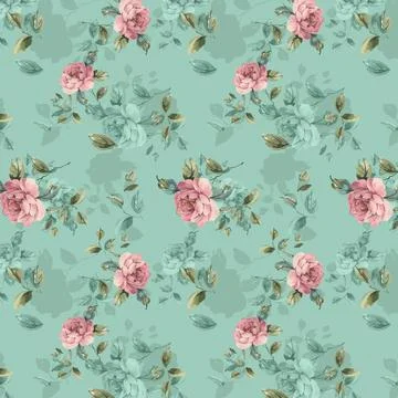 Allover,Pattern,Seamless,Floral,Pattern,New,Digital,Print,Textile,Design 스톡 일러스트