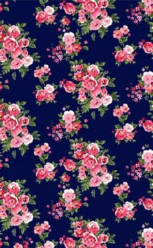 Allover,Pink,Colour,Flower,With,Blue,Background 스톡 일러스트