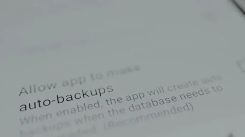Allow app to make auto backups, feature for data security, user ticks the box Stock Footage 328818446