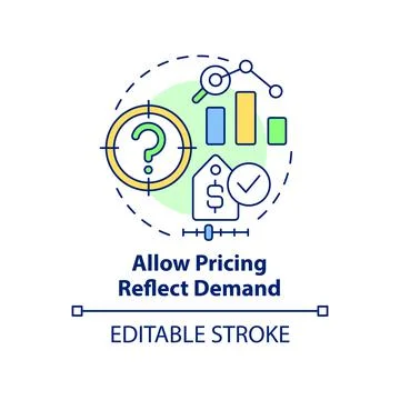Allow pricing reflect demand concept icon Stock Illustration