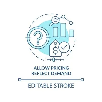 Allow pricing reflect demand turquoise concept icon Stock Illustration
