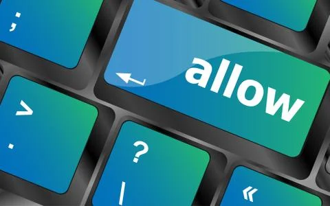 Allow words concept with key on keyboard Stock Illustration