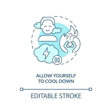 Allow yourself to cool down turquoise concept icon Stock-Illustration