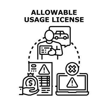 Allowable usage license concept vector illustration Stock Illustration