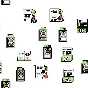Allowance Finance Help Vector Seamless Pattern Illustrazione stock