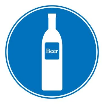 Allowed beer bottle sign. Illustrazione stock