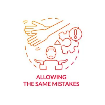 Allowing same mistakes red gradient concept icon イラスト素材