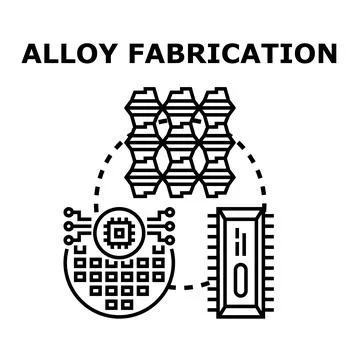 Alloy fabrication process creating industrial materials and components Illustrazione stock