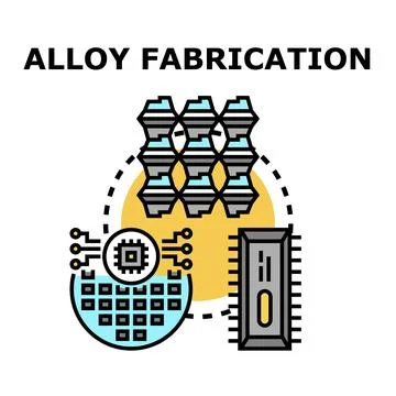 Alloy fabrication process creating industrial materials and components Ilustración de archivo