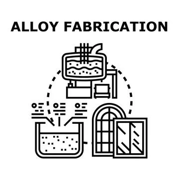Alloy fabrication process producing metal material Stock Illustration