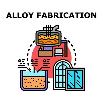 Alloy fabrication process producing metal material Stock Illustration