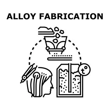 Alloy fabrication process technology manufacturing materials concept Stock Illustration