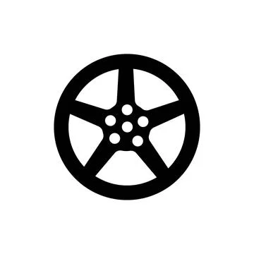 Alloy Wheel For Car Vector Icon. Vector alloy wheel icon. Car wheel icon Stock Illustration