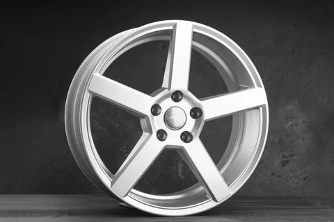 Alloy wheels silver-colored five-pointed star car Stock Photos
