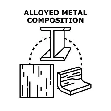 Alloyed metal composition vector illustration concept Stock Illustration