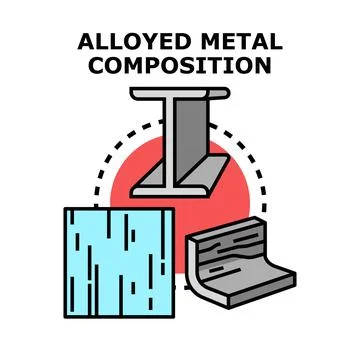Alloyed metal composition vector illustration concept Stock Illustration