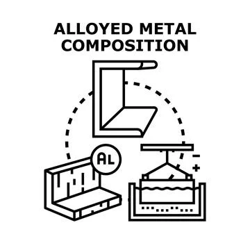 Alloying metal composition process and manufacturing 스톡 일러스트