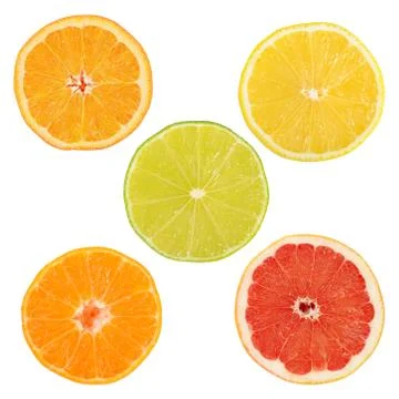 Allsorts from a citrus fruit close-up Stock Photos
