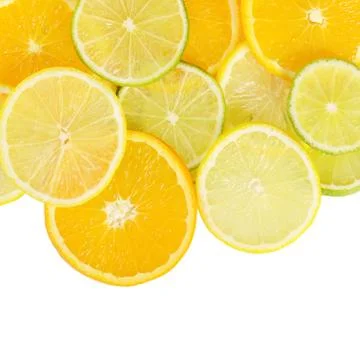 Allsorts from a citrus fruit close-up Foto stock