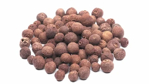 Allspice isolated on white, seamless loop rotation 스톡 동영상 144389454