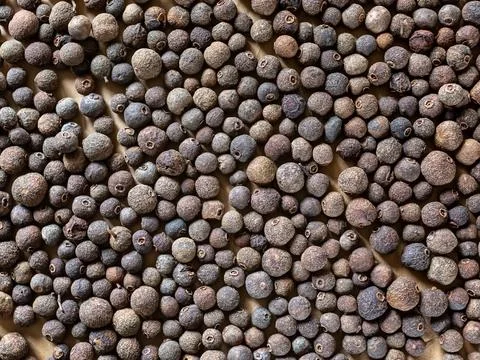 Allspice, spices background, close up Stock Photos