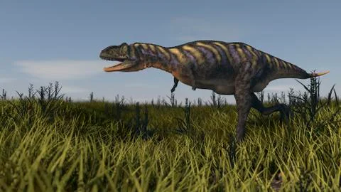 Alluring Aucasaurus in grassland. Stock Illustration