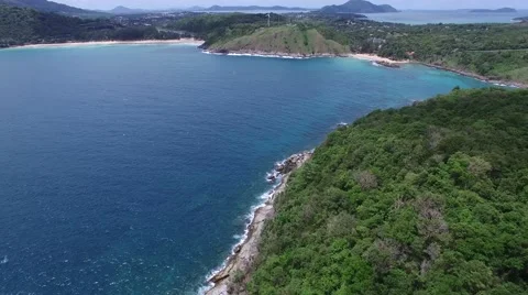 Alluring waterscape, cloudy sky, from a copter Stock Footage 66415856