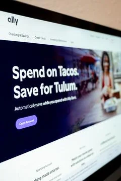 Ally bank website saving for tulum vacation Stock Photos