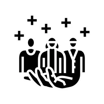 Allyship glyph icon vector illustration 库存插图