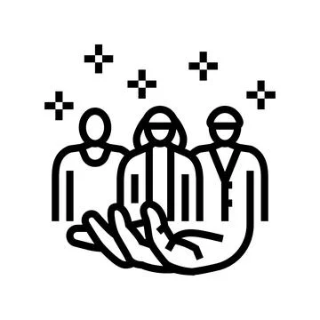 Allyship line icon vector illustration 库存插图