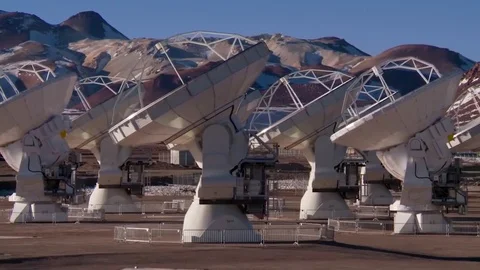 The ALMA array in the Atacama desert of Chile is the largest ground based Stock Footage 123377059