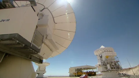 ALMA astronomy site at San Pedro de Atacama, Antofagasta Region / Chile Stock Footage 98102352
