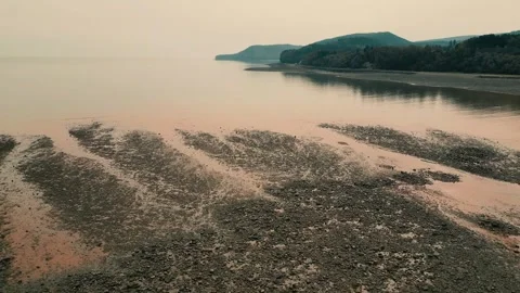 Alma Beach Reverse Fall Drone Shot Towards Shore Low Tide Stock-Footage 254998331