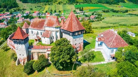 Alma Vii, Romania - Medieval saxon church Transylvania, Eastern Europe Stock Photos