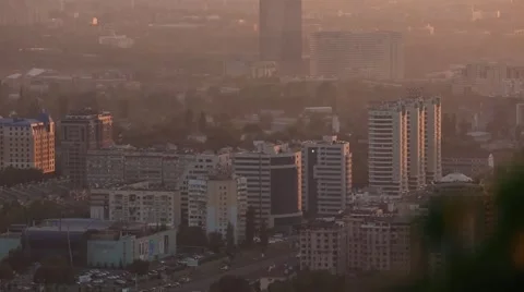 Almaty buildings at dusk 库存影片 47289065