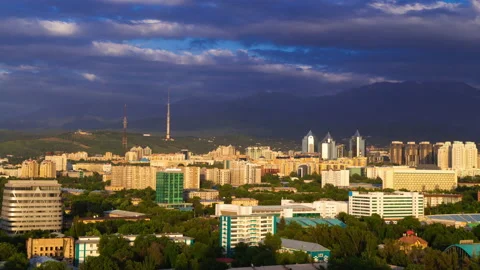 Almaty evening time lapse Stock Footage 134595249