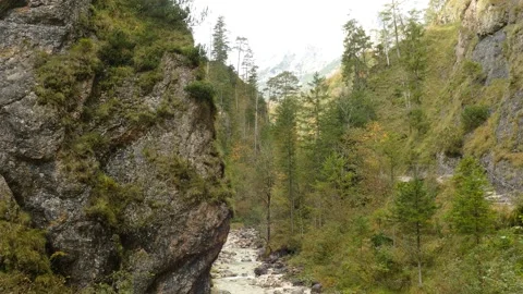 Almbachklamm gorge in fall Stock Footage 291796224